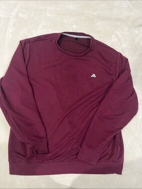 adidas Burgundy Crewneck Sweatshirt with Small White Logo